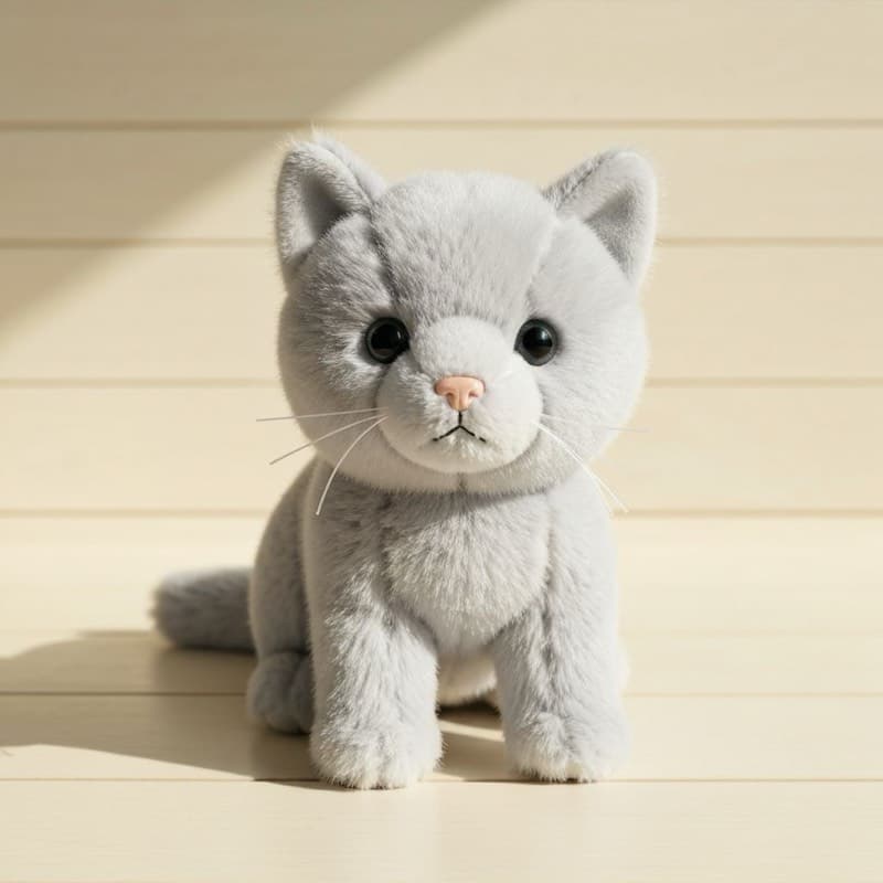湯治後 - ねこのぬいちゃん、ふわふわ復活